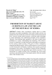 Prohibition of market abuse – European law and the law of the Republic of Serbia