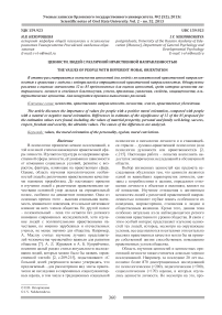 Ценности людей с различной нравственной направленностью