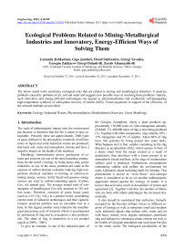 Ecological Problems Related to Mining-Metallurgical Industries and Innovatory, Energy-Efficient Ways of Solving Them