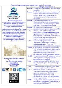 Информационный листок КазАТУ им. С.Сейфуллина для поступающих на 2020-2021 учебный год, бакалавриат