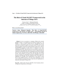 The Role of Cloud-MANET Framework in the Internet of Things (IoT)