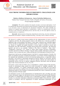 ELECTRONIC INFORMATION ENVIRONMENT: CHALLENGES AND  OPPORTUNITIES