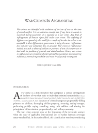 WAR CRIMES IN AFGHANISTAN