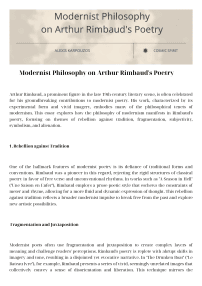 Modernist Philosophy on Arthur Rimbaud's Poetry - Alexis karpouzos