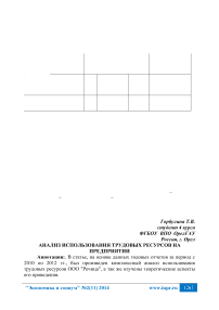 Анализ использования трудовых ресурсов на предприятии