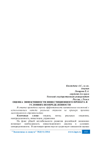 Оценка эффективности инвестиционного проекта в условиях неопределенности