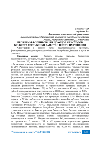 Проблемы формирования доходов и расходов бюджета Республики Дагестан и пути их решения