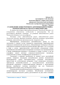 Становление конкурентного автомобильного рынка Тюменской области и его многообразие