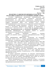 Поддержка развития предпринимательства в Республике Башкортостан: муниципальный аспект