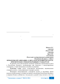 Проблемы организации аудита в Республике Беларусь при переходе к международным стандартам