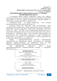 Формирование социального пакета: элемент мотивации персонала