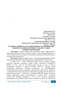 Сравнительный анализ эффективности применения банком России ключевой ставки и ставки рефинансирования