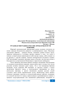 Трудовая миграция в России: проблемы и пути решения