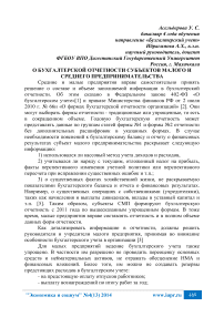 О бухгалтерской отчетности субъектов малого и среднего предпринимательства