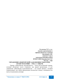 Управление дебиторской задолженностью в ООО «Транстехсервис - Уфа» г. Уфы РБ