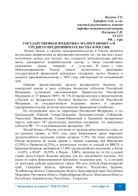 Государственная поддержка малого бизнеса и среднего предпринимательства в России