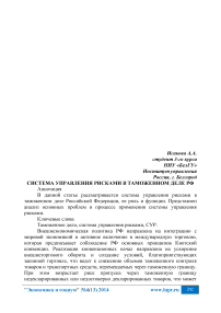 Система управления рисками в таможенном деле РФ