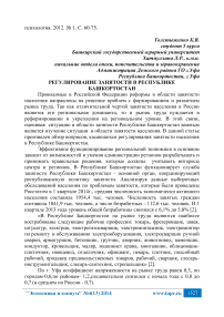 Регулирование занятости в Республике Башкортостан