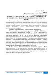 Анализ реализации государственных программ (на примере Ханты-Мансийского автономного округа - Югры)