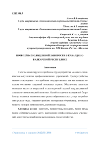 Проблемы молодежной занятости в Кабардино-Балкарской Республике