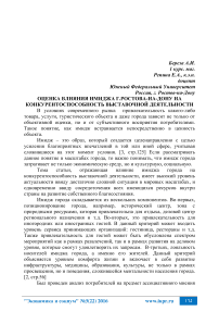 Оценка влияния имиджа г.Ростова-на-Дону на конкурентоспособность выставочной деятельности