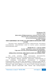 Операционные системы. Реализация взаимодействия сетей