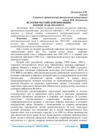 История российской инфляции: второй этап 1993-1995 гг.
