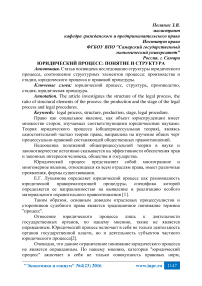 Юридический процесс: понятие и структура