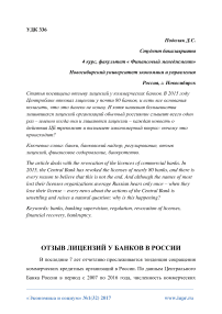 Отзыв лицензий у банков в России