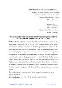 The evaluation of the third countries citizens demand in the labour market: Lithuanian case