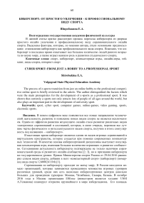 Киберспорт: от простого увлечения - к профессиональному виду спорта