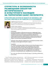 Структура и особенности размещения объектов исторического и культурного наследия на территории Санкт-Петербурга