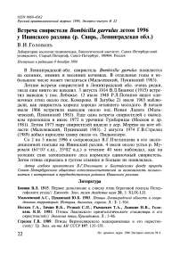 Встреча свиристеля Bombicilla garrulus летом 1996 у Ивинского разлива (р. Свирь, Ленинградская обл.)