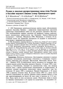 Редкие и локально распространенные виды птиц России в бассейне Верхнего Бикина (север Приморского края)