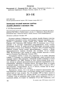 Аномально поздний выводок чечётки Acanthis flammea в низовьях Оби