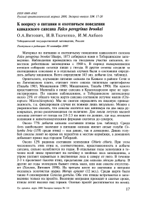 К вопросу о питании и охотничьем поведении кавказского сапсана Falco peregrinus brookei