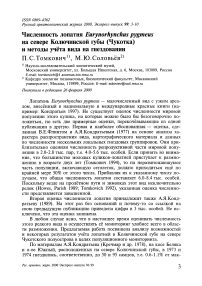 Численность лопатня Eurynorhynchus pygmeus на севере Колючинской губы (Чукотка) и методы учёта вида на гнездовании