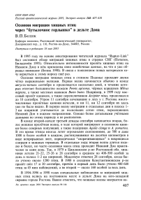 Осенняя миграция хищных птиц через "Бутылочное горлышко" в дельте Дона