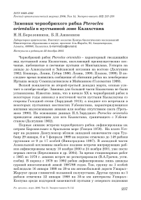 Зимовки чернобрюхого рябка Pterocles orientalis в пустынной зоне Казахстана