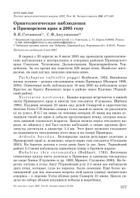 Орнитологические наблюдения в Приморском крае в 2005 году