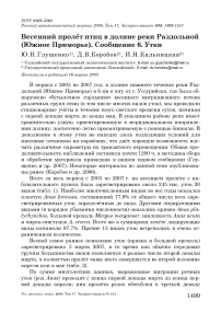 Весенний пролёт птиц в долине реки Раздольной (Южное Приморье). Сообщение 6. Утки