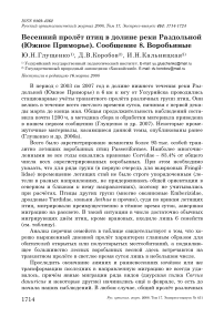 Весенний пролёт птиц в долине реки Раздольной (Южное Приморье). Сообщение 8. Воробьиные