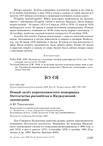 Новый залёт короткохвостого поморника Stercorarius parasiticus в Наурзумский заповедник