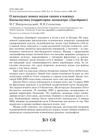 О находках новых видов синиц в Южных Кызылкумах (территория экоцентра «Джейран»)