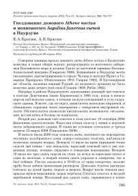 Гнездование домового Athene noctua и мохноногого Aegolius funereus сычей в Наурзуме