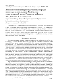 Влияние температуры окружающей среды на гнездование лысухи Fulica atra в центральной части Украины и Латвии