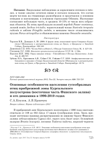 Основные особенности населения гусеобразных птиц прибрежной зоны Кургальского полуострова (восточная часть Финского залива) и его динамика в 1990-2010 годах