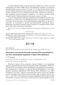 Находка гнезда болотной гаички Parus palustris на юго-западной окраине Санкт-Петербурга