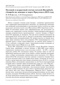 Половой и возрастной состав гоголей Bucephala clangula на зимовке в черте Иркутска в 2013 году