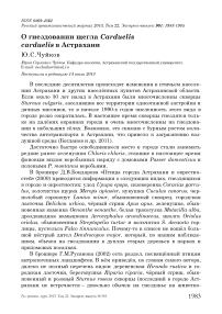 О гнездовании щегла Carduelis carduelis в Астрахани